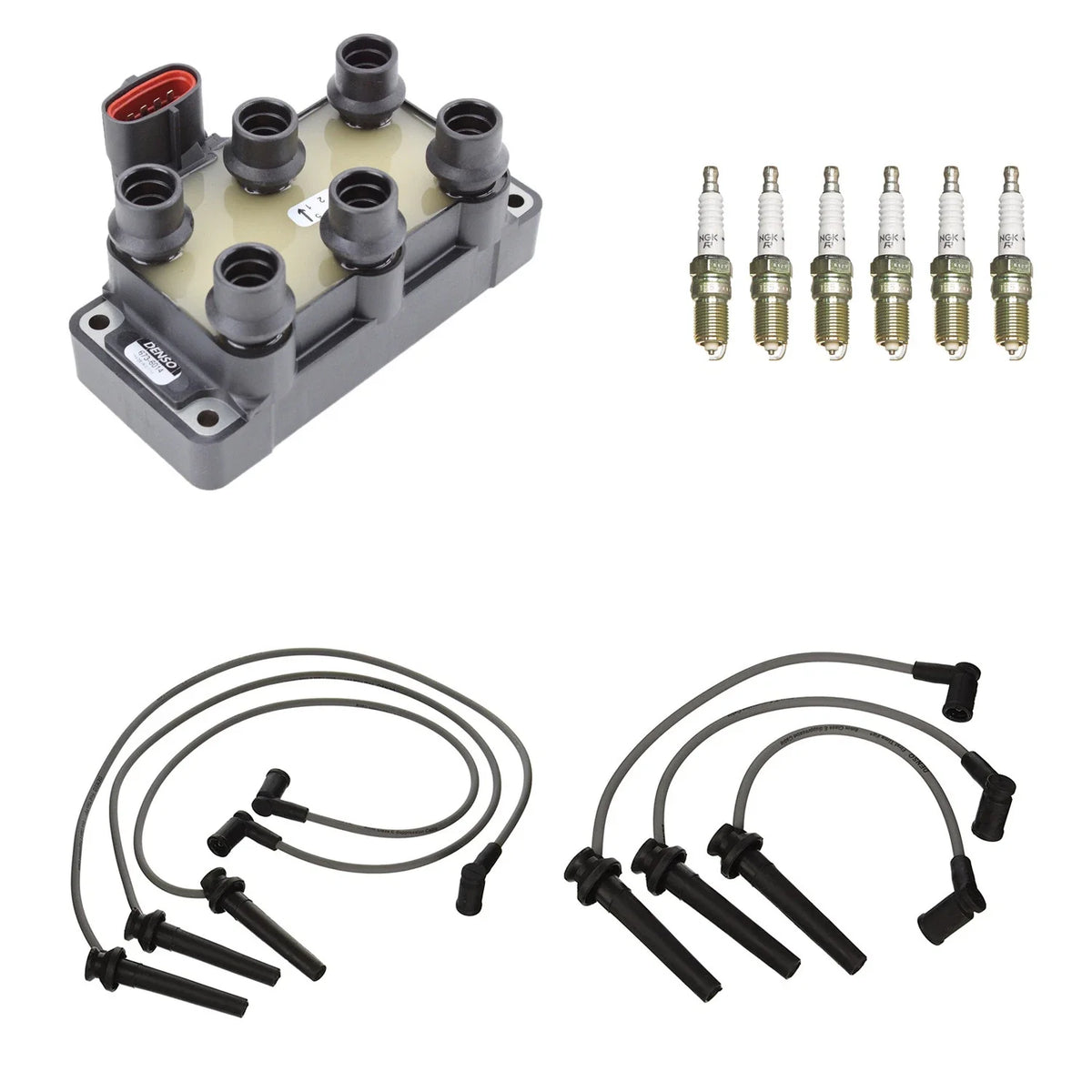 Denso Ignition Coil Wires & NGK Spark Plugs Kit for MPV 2.5 V6 (2000–2006)