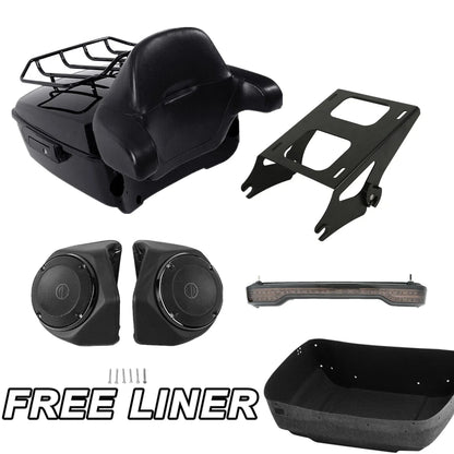 Black Trunk Speakers for Harley Touring 2014-2025