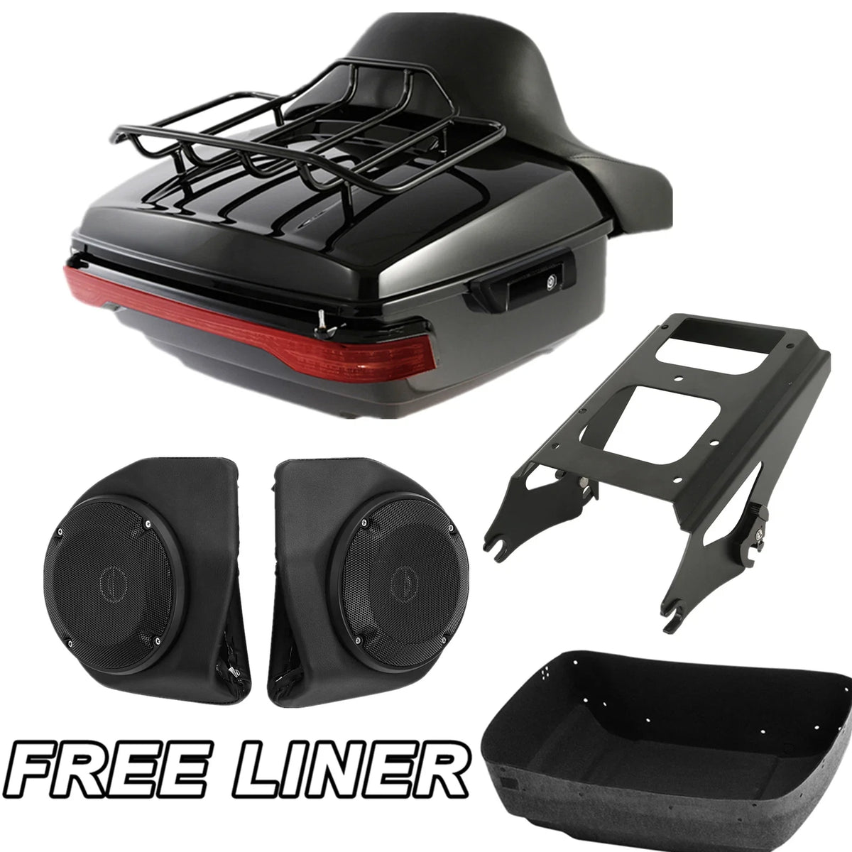 Speaker Light with Trunk Backrest Rack Mount for Harley Electra Glide 09-13
