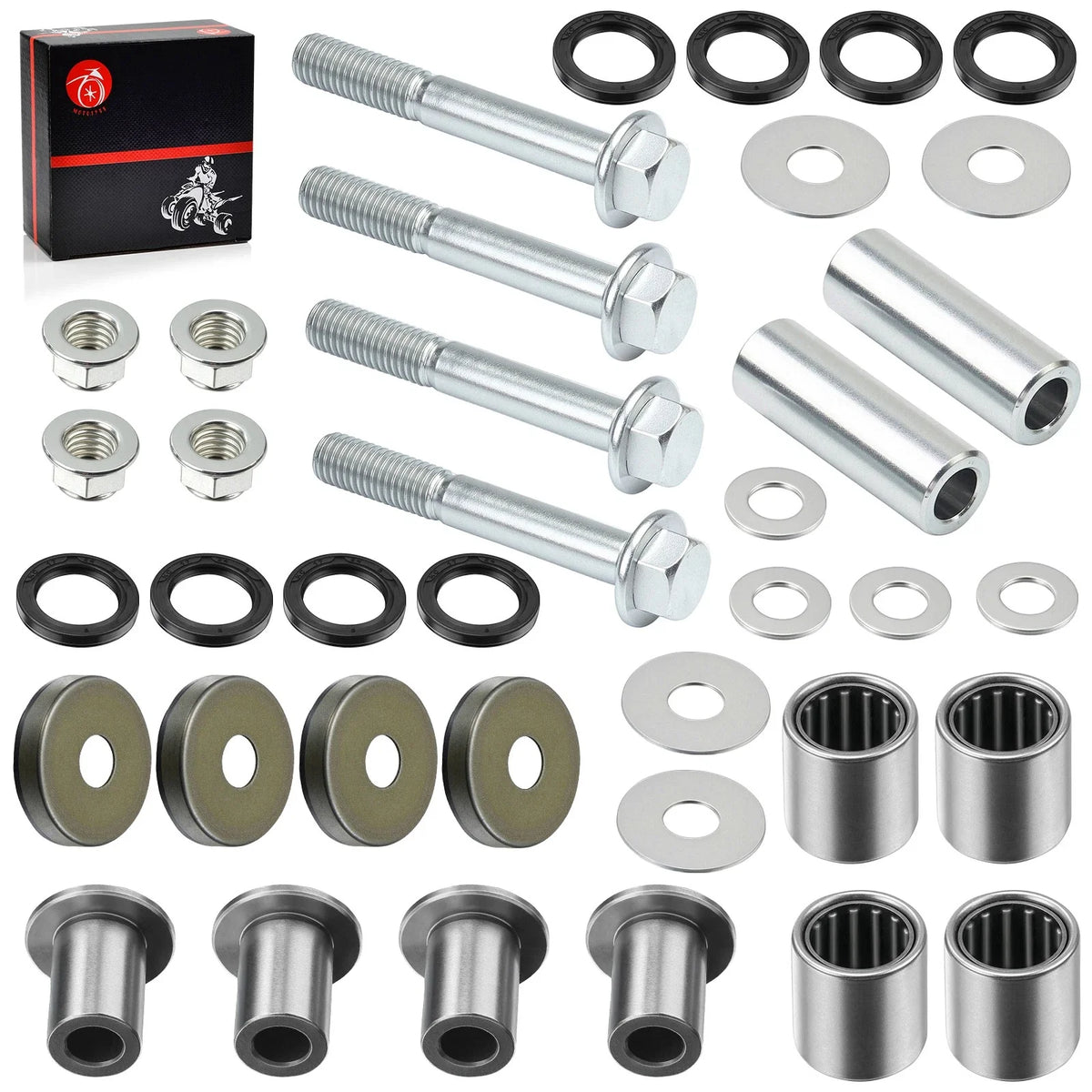 Upper Lower Front A-Arm Bushing Kit & Bolt for Suzuki Quadsport LTZ400 (2003–2014)
