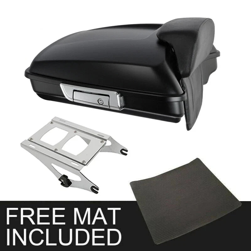 Trunk Backrest Matte Razor with Chrome Mount for Harley Road King 2014-2026
