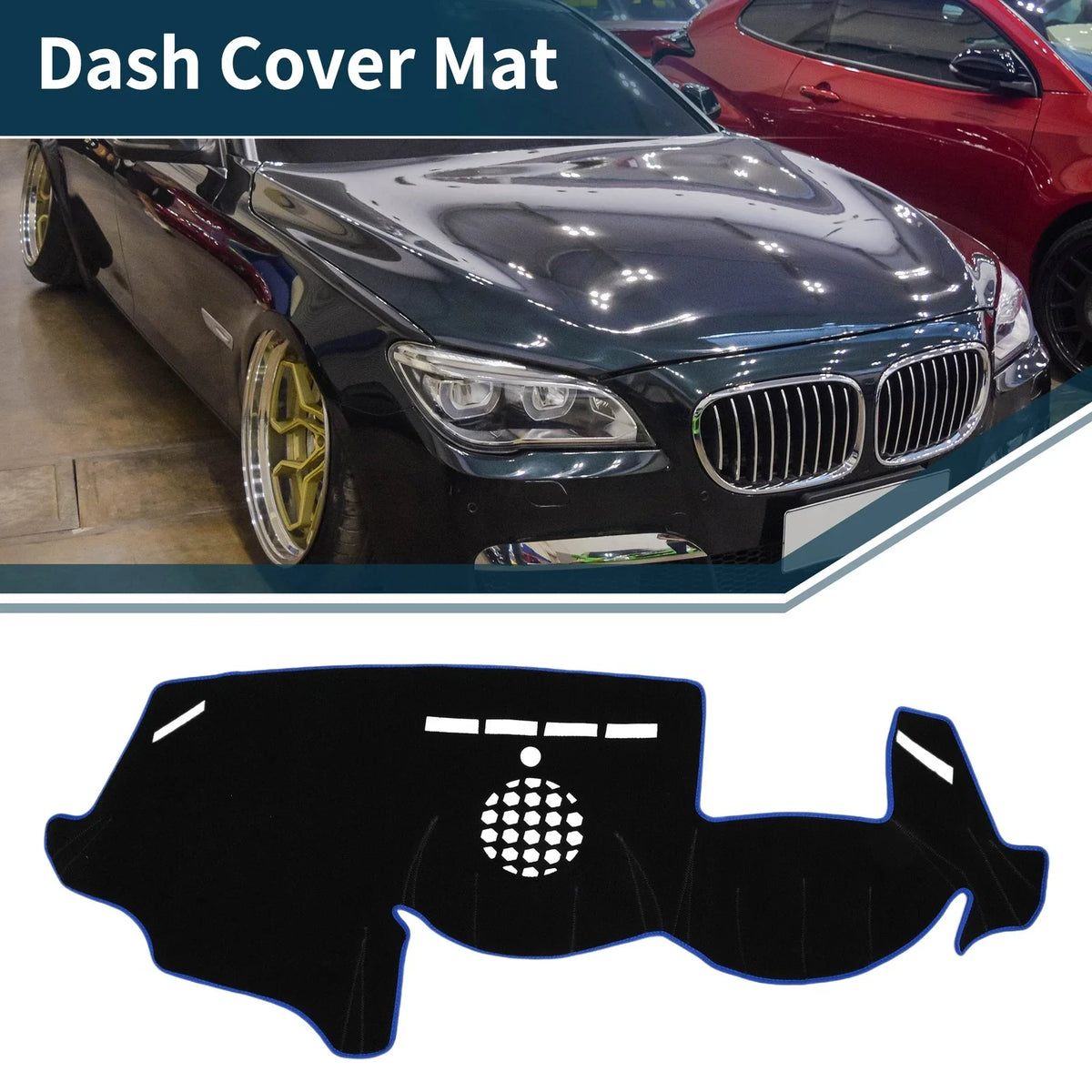 Dashboard Cover Mat for BMW 6 Series (2003–2010) Sun Protector Black Blue