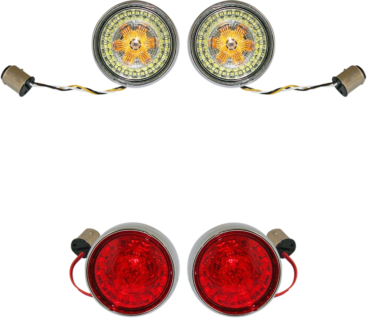 Full Bullet Turn Signal Conversion Kit for Custom Dynamics (Chrome)
