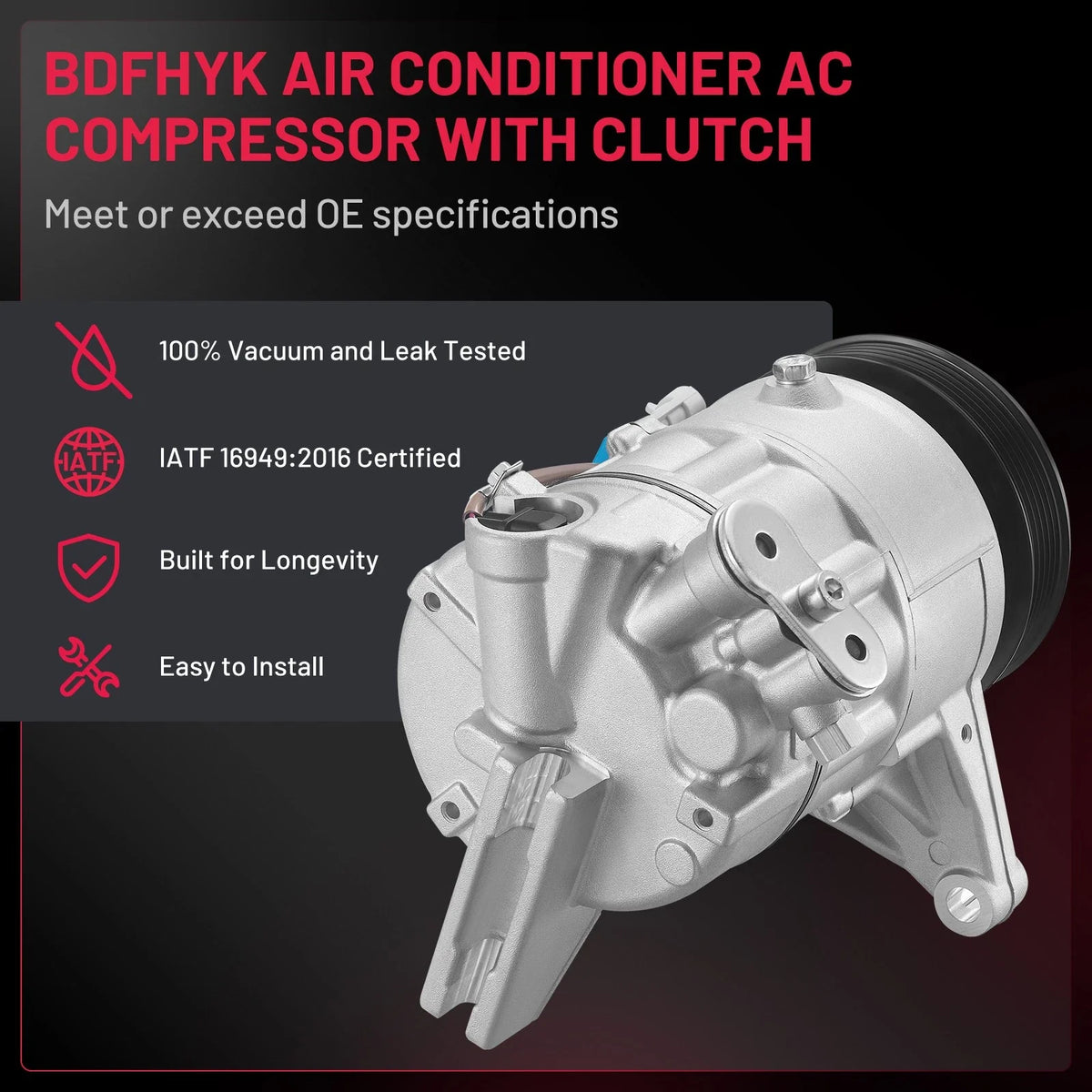 AC Compressor for Buick LaCrosse Allure (2010–2011) 3.0L 3.6L