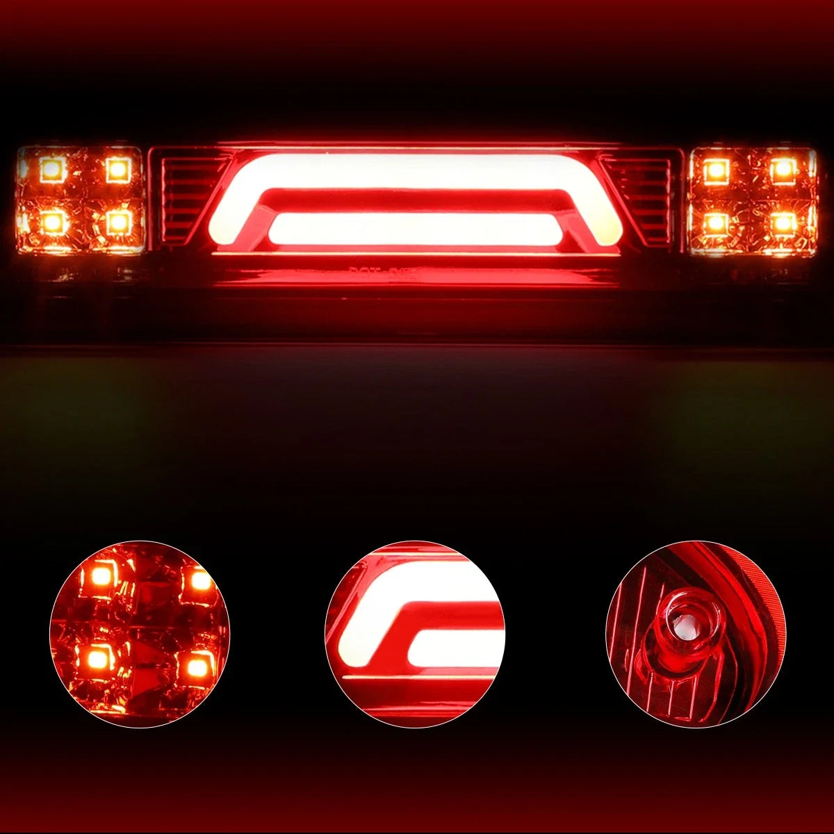 Dual 3D LED Bar Third Tail Brake Light + Cargo Lamp for Dodge Ram (2002–2009)
