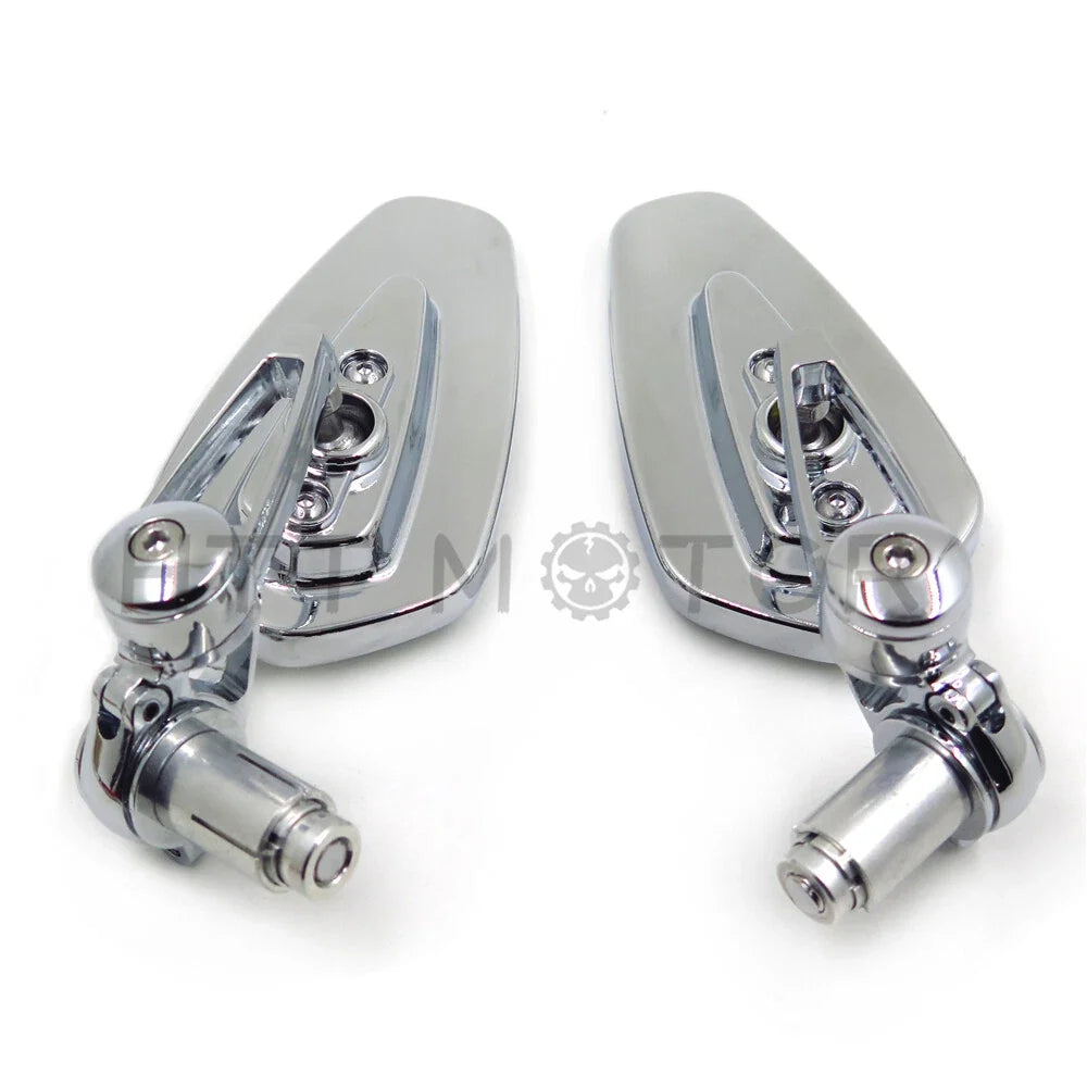 Motorcycle Bar End Mirrors 7/8" 22mm Black Arrow CNC Aluminum