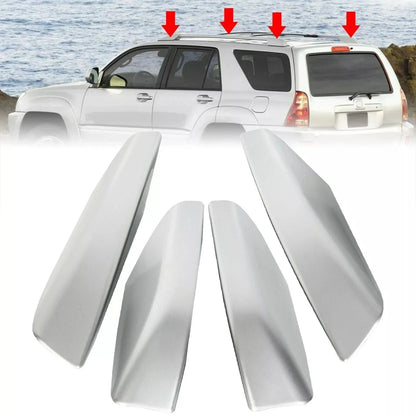 Silver Roof Rack Rail End Caps for 2003–2009 Toyota 4Runner - Set of 4