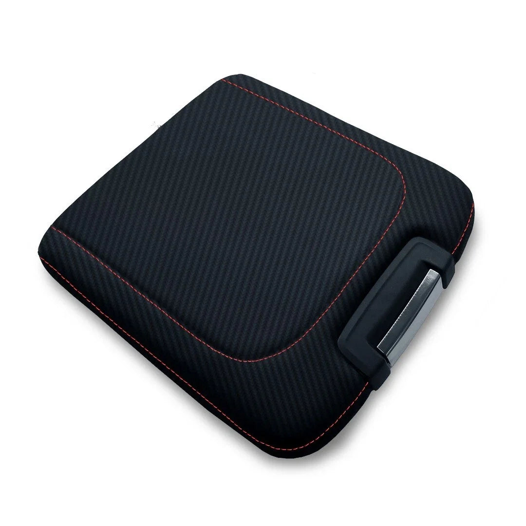 Console Armrest Jump Seat Carbon for Dodge Ram (2013–2018) Red Stitch