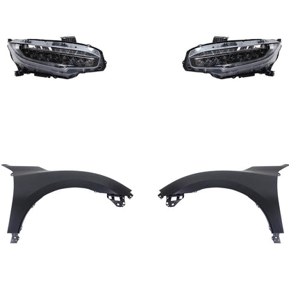 Headlight Kit for Honda Civic (2016–2018) Left & Right Assy LED