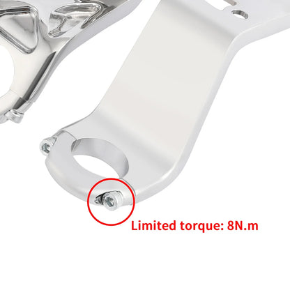 Chrome Headlight Fairing Mount Bracket for Harley Low Rider ST (2022–2025)