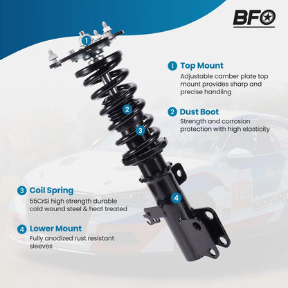 Lowering Coilover Kit BFO for Toyota Corolla (2009-2017)