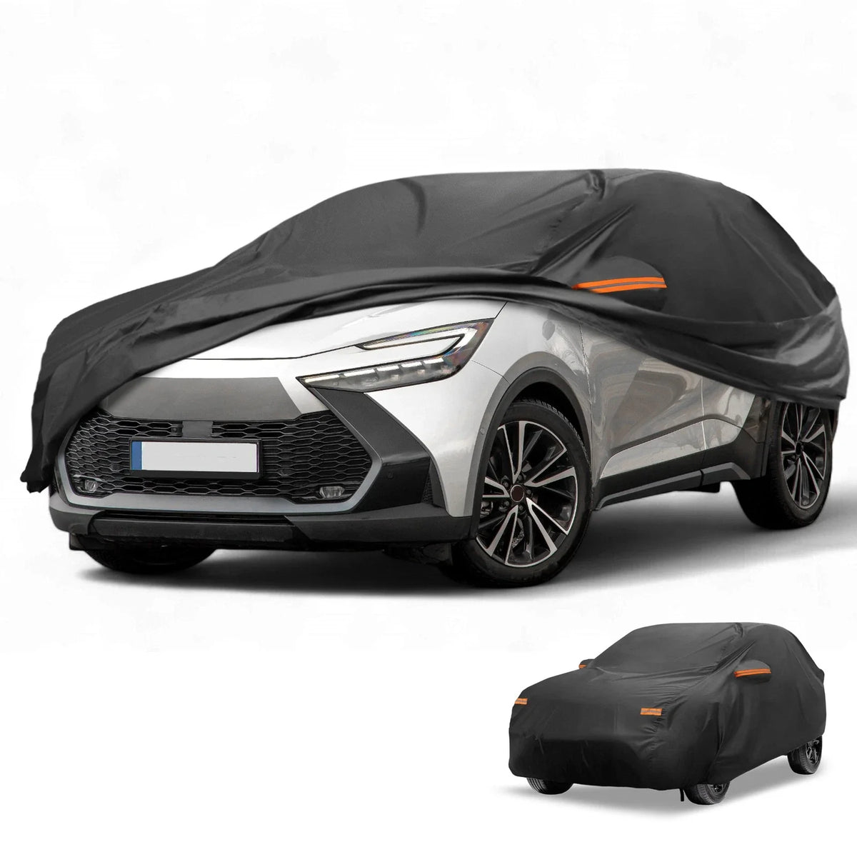 Waterproof Car Cover for Toyota C-HR (2017–2023) Black 210D-PU Zippers