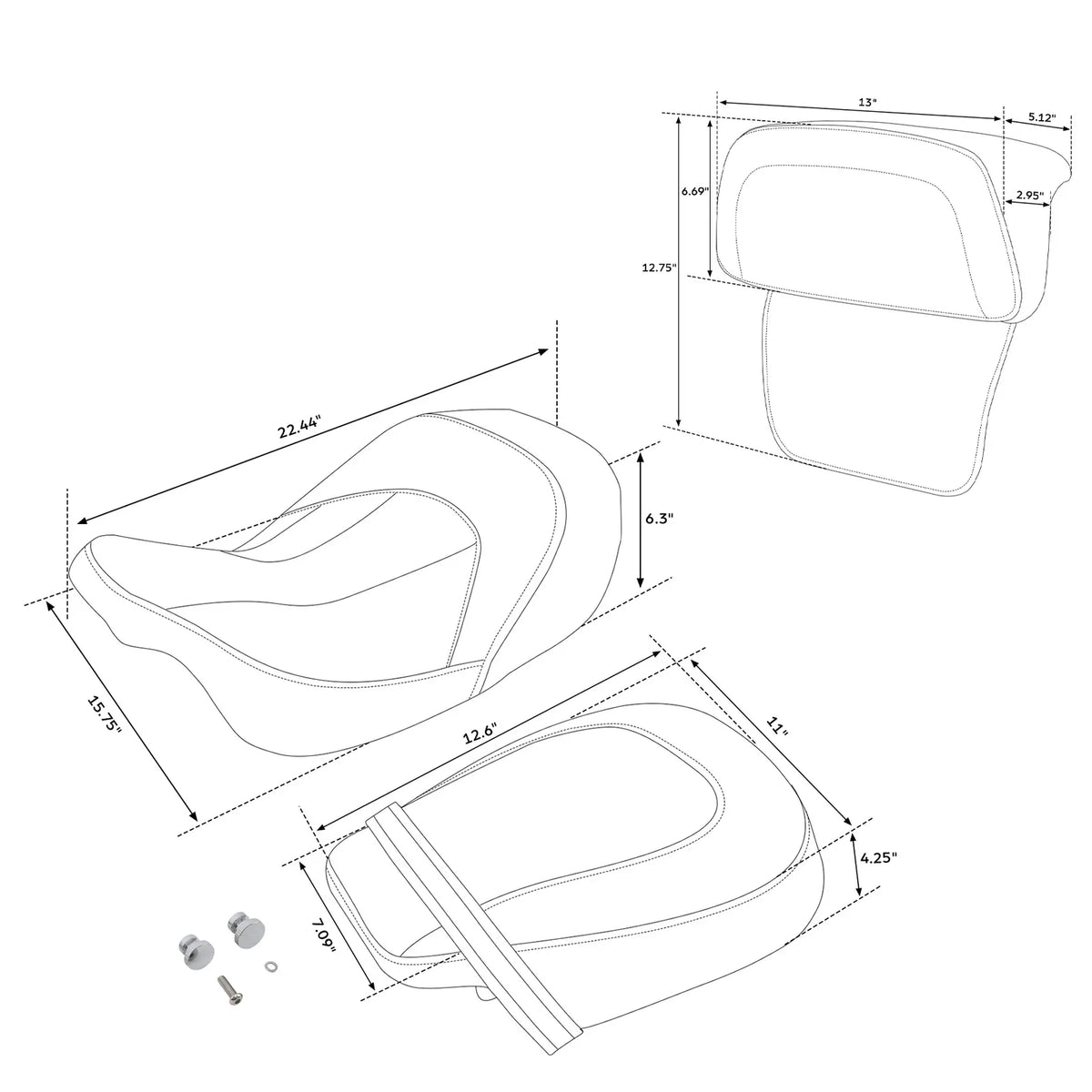 Backrest Pad for Harley Street Glide (2014–2023)