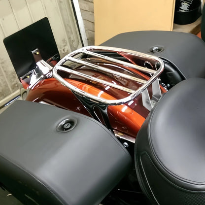 Chrome Solo Luggage Rack for Harley Softail Slim Street Bob (2018–2025)