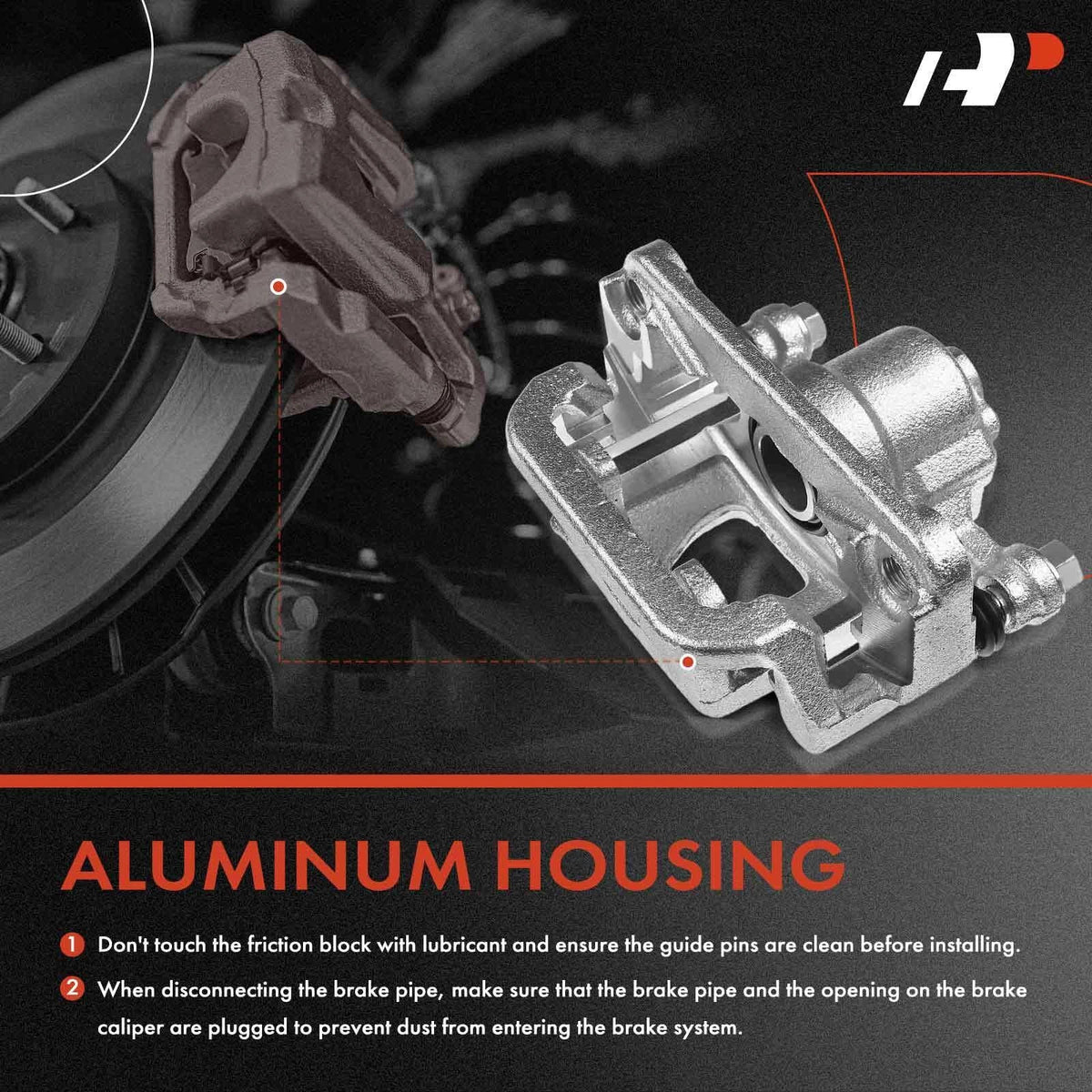 6-Piece Rear Brake Caliper and Pad Set for Nissan Xterra Frontier