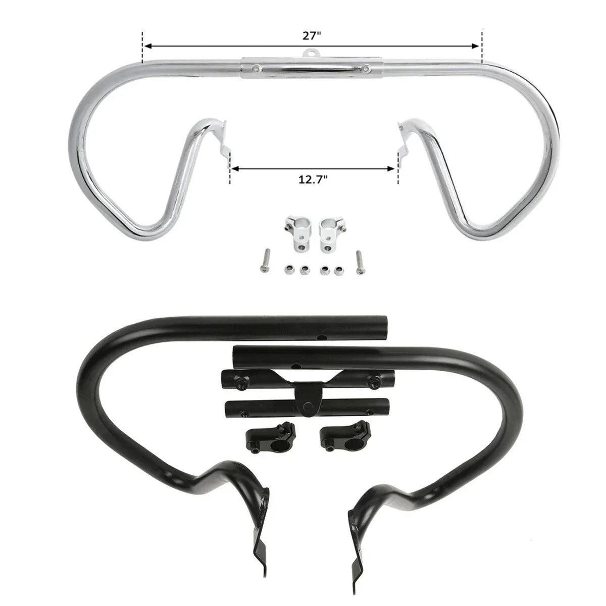 Engine Guards Crash Bar Chrome/Blk for Harley V-Rod Muscle VRSCA 2002-2017