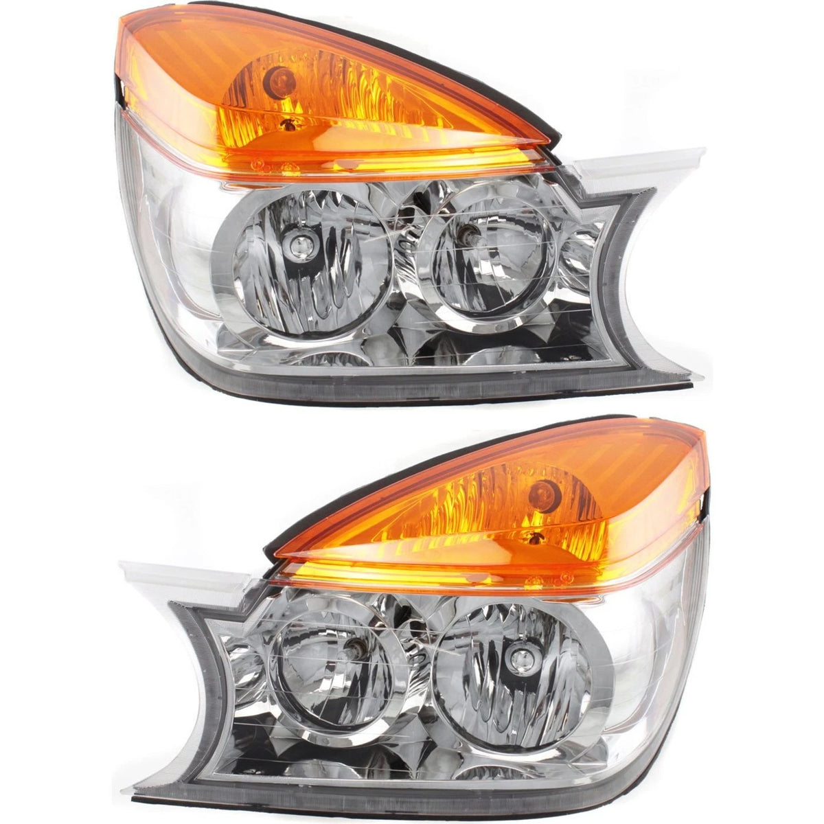 Driver & Passenger Side Headlight Set for Buick Rendezvous (2002–2003) Halogen w/ Bulbs