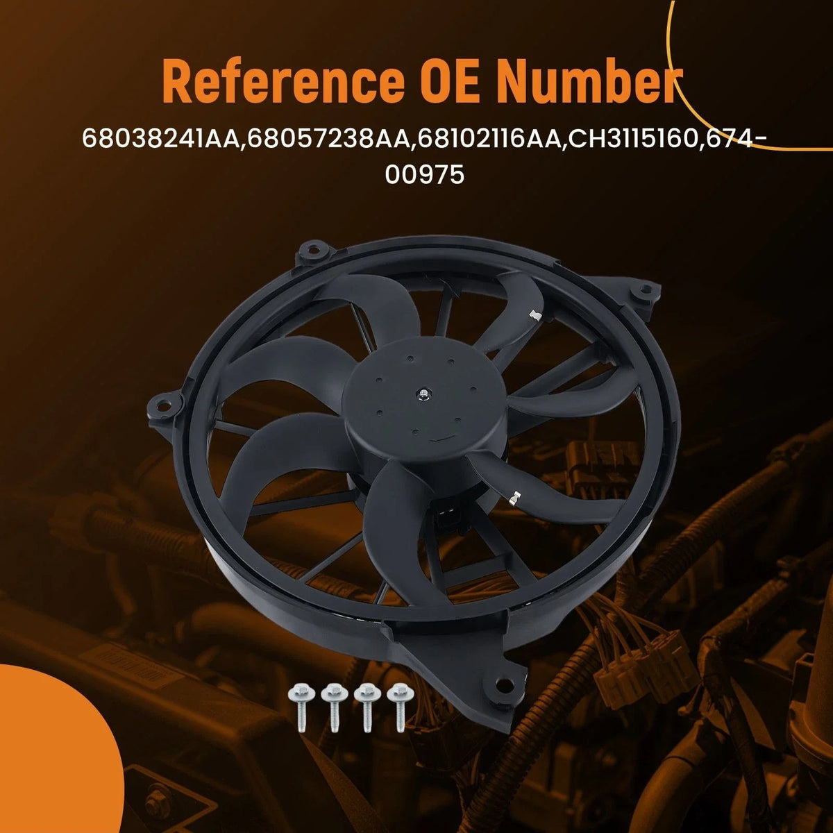 Radiator Cooling Fan for Dodge Journey (2009–2020) 68057238AA