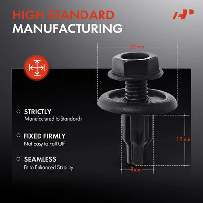 Splash Shield Push-Type Retainer Clips 50x for Honda CR-V Civic 01-23