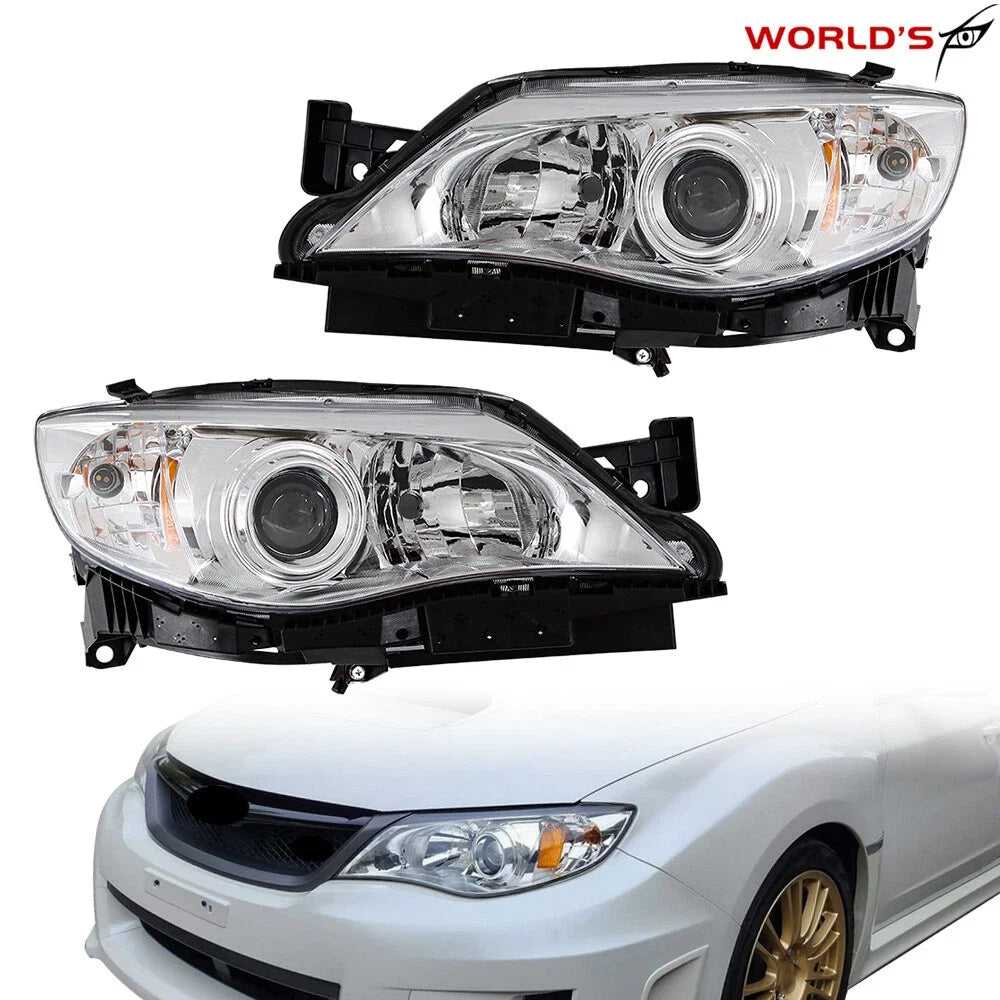 Set of 2 Chrome Headlights for Subaru Impreza (2008–2011)