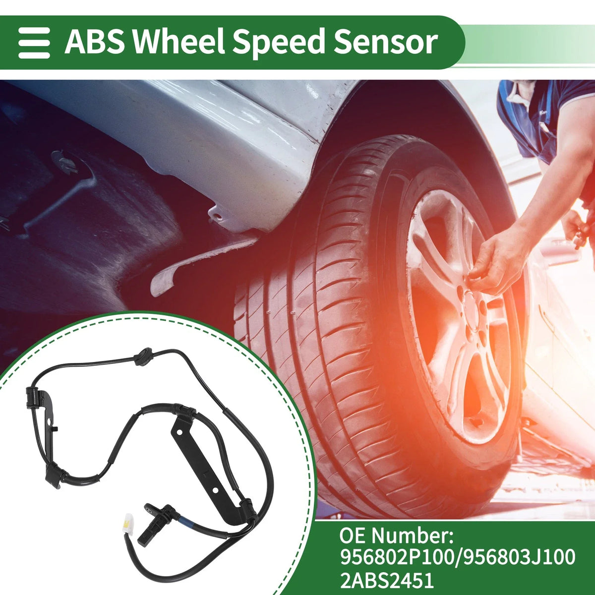 ABS Wheel Speed Sensor No. 956802P100 for Hyundai Kia Veracruz (2007–2012)