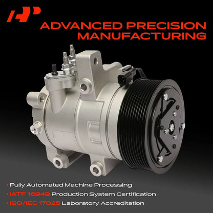 A/C Compressor for 2010-2014 Ford Mustang with 10-Groove Pulley & Clutch
