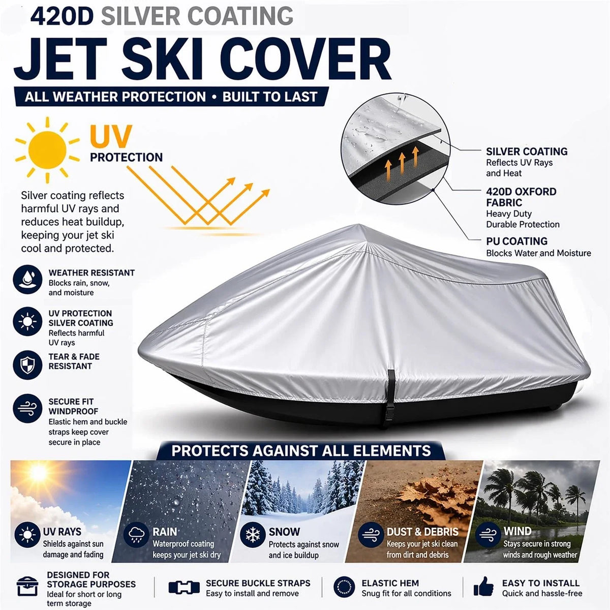 Storage Cover for Sea Doo GTX (1992–2000) 420 Denier