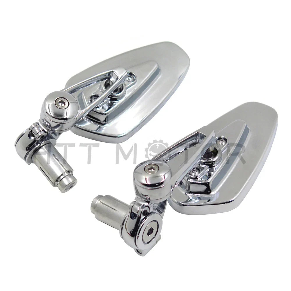 Universal Motorcycle 1" 25mm CNC Aluminum Handle Bar End Mirrors
