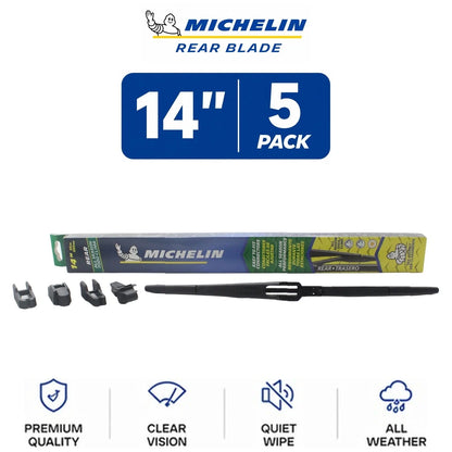 All-Weather Rear Wiper Blades Set of 5 - 14" Curved-Fit by Michelin