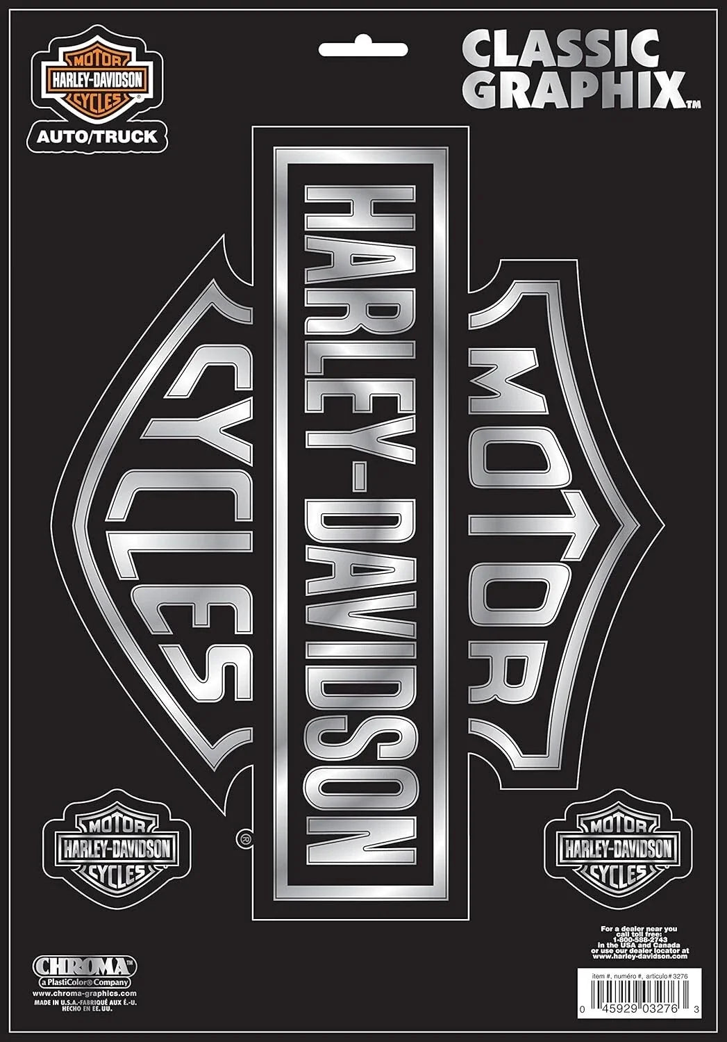 Chrome Classic Graphix Sticker Decal for Harley-Davidson (3276)