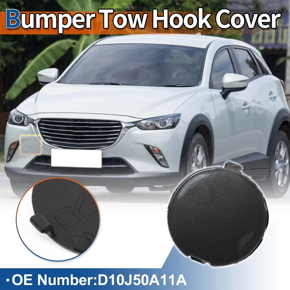 Tow Hook Cover for Mazda CX-3 (2016–2021) No.D10J50A11A Machine Gray