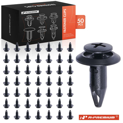 50Pcs 10mm Nylon Front Bumper Cover Clips for Honda