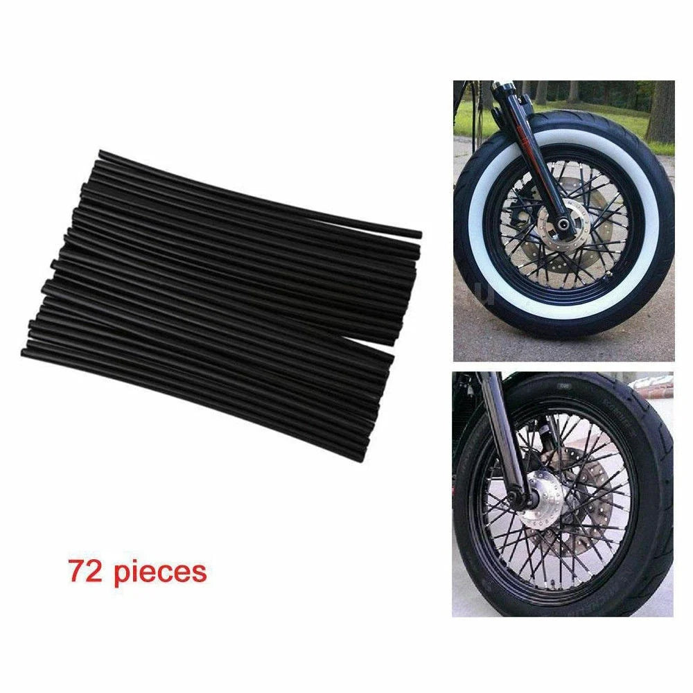 Black Spoke Wraps Set of 72 for BMX Mountain Bike