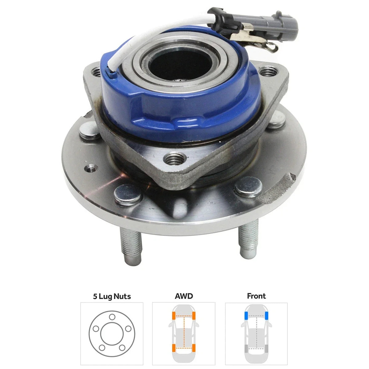 Front Hub with Bearing for Cadillac STS 2005-2011 5 Lug Left/Right AWD