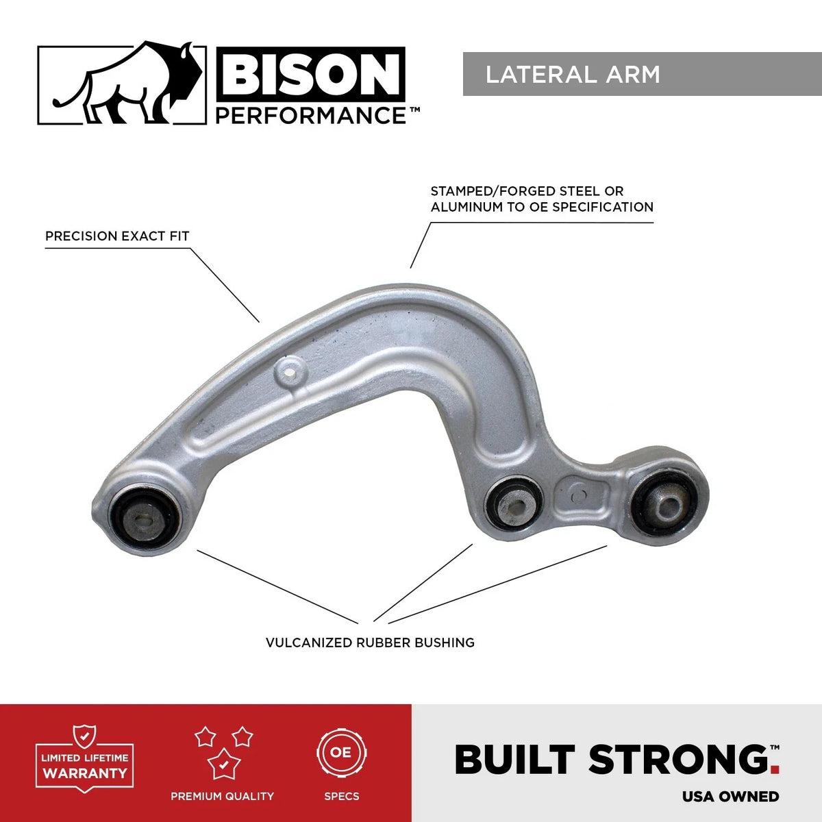 Bison Performance Rear Left Upper Control Arm for Audi