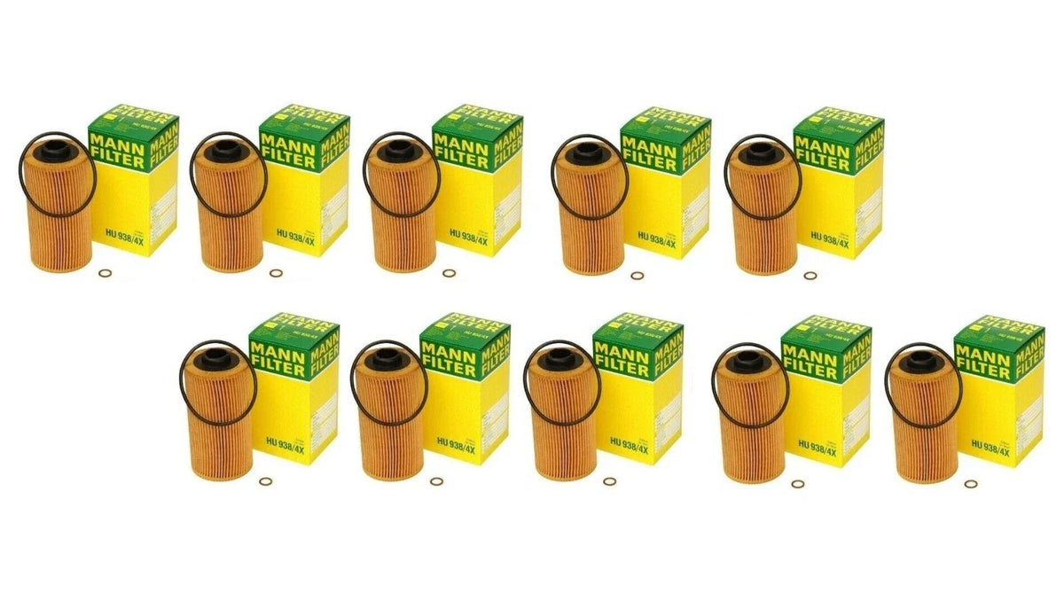 Set of 10 Engine Oil Filters Kit w/ O-Rings for BMW E31 E32 E34 E38 E39