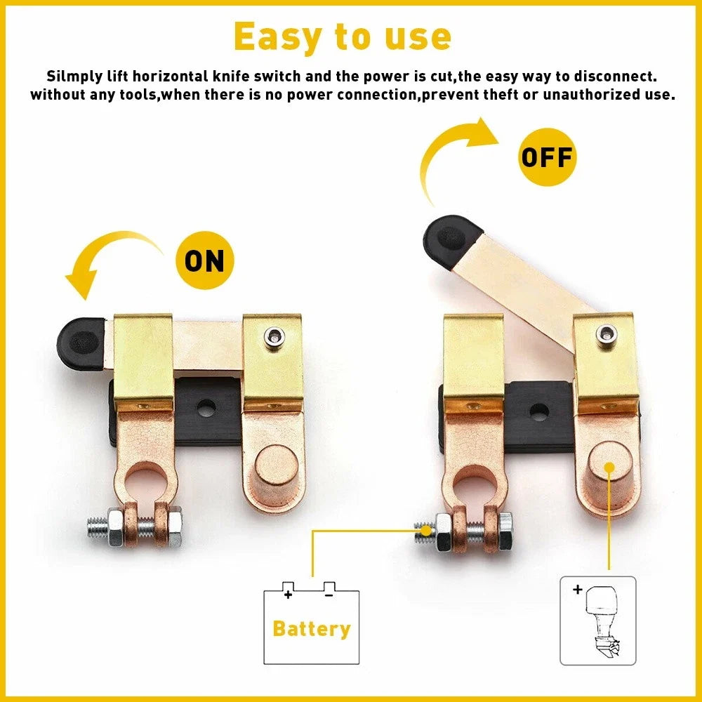 Car Battery Quick Disconnect Switch for Top Post Terminals