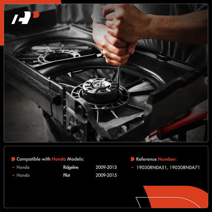 Left Fan Motor for Radiator - Honda Pilot, Ridgeline 2009-2015