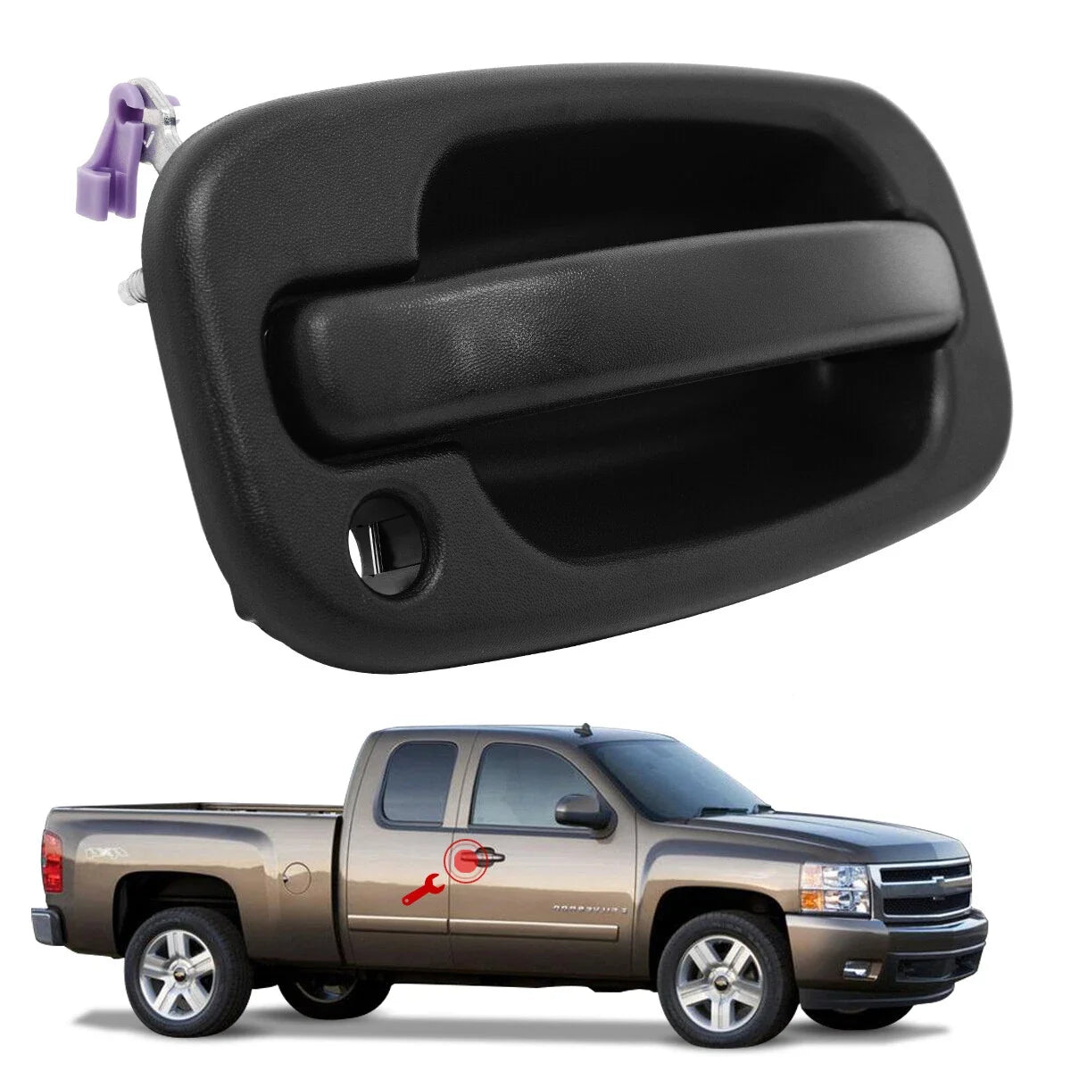 Front Passenger Side Outer Door Handle for Silverado Sierra (1999–2007)