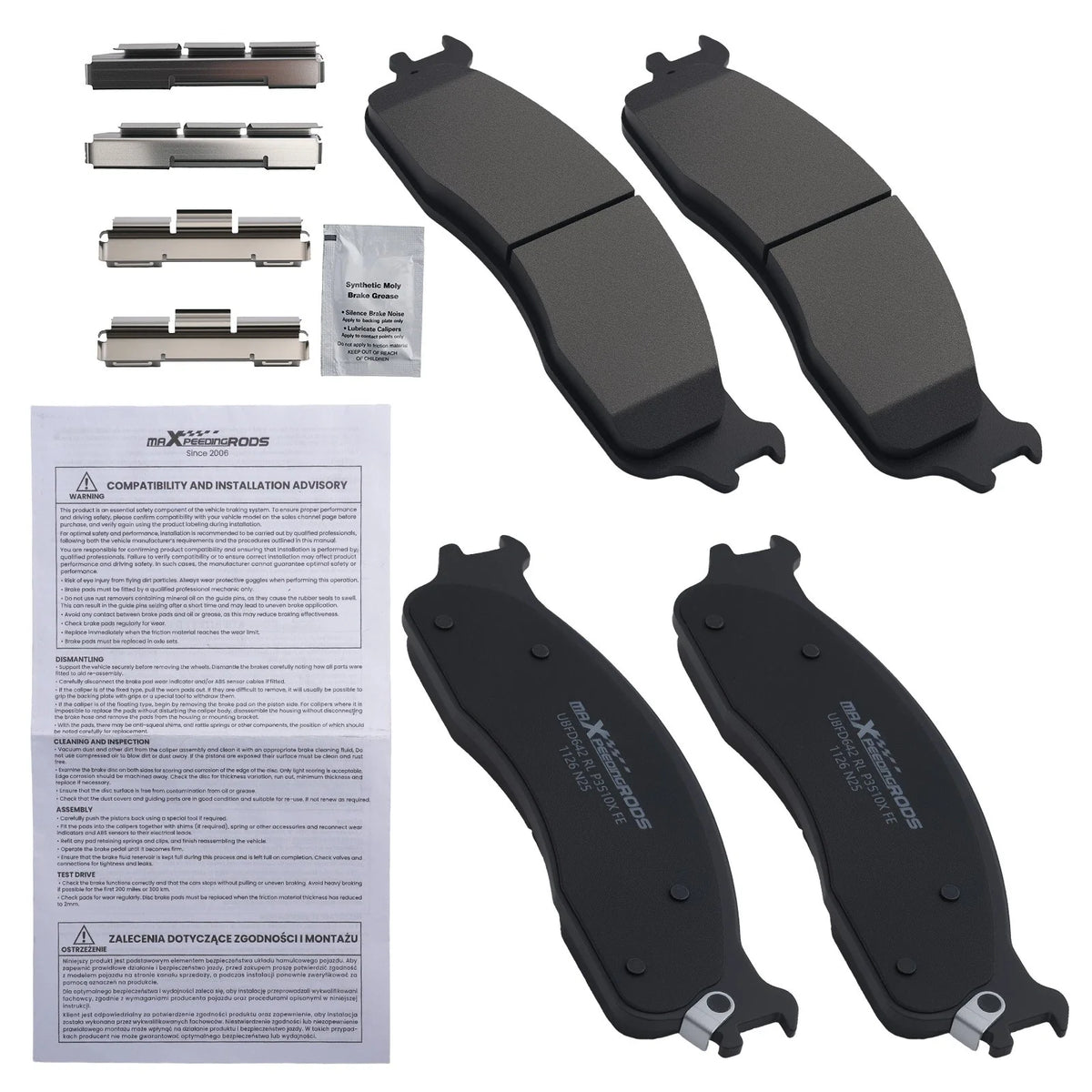 Front Brake Pads Set for 1500 (2006-2008) & Ram 2500 3500 (2003-2008)