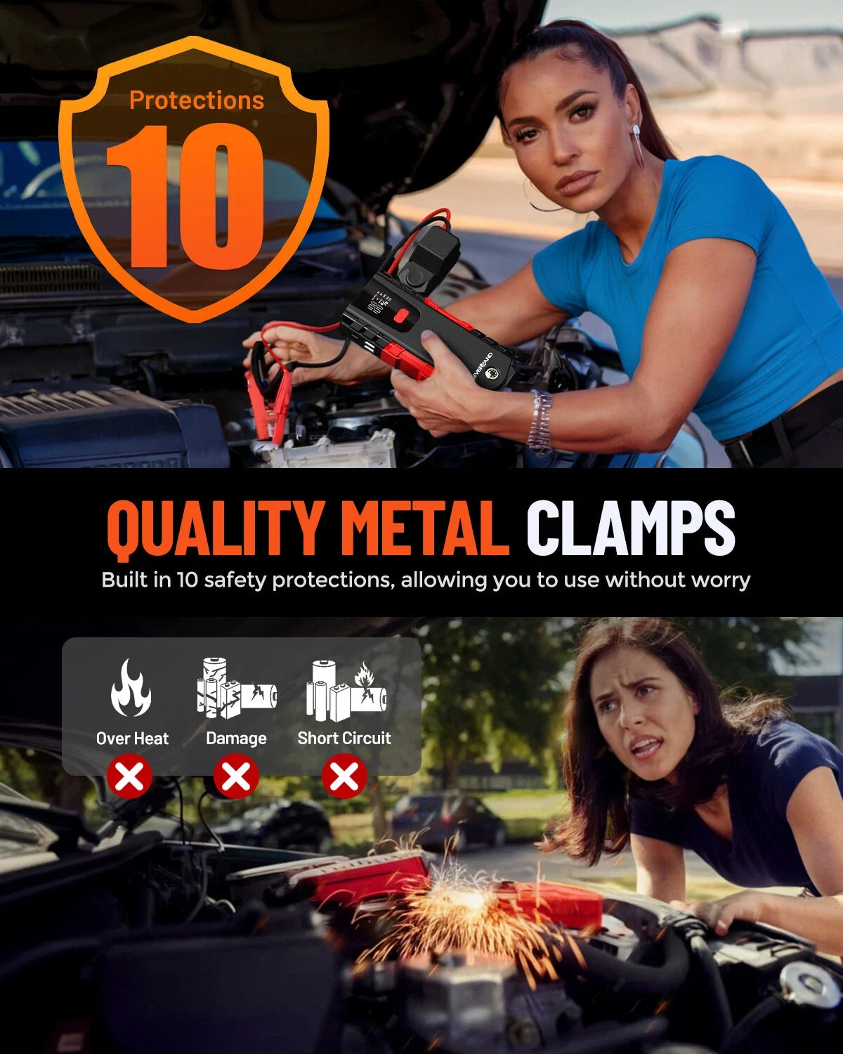 Jump Starter for Car Battery - 100000mAh, 4 Modes, Universal Fit