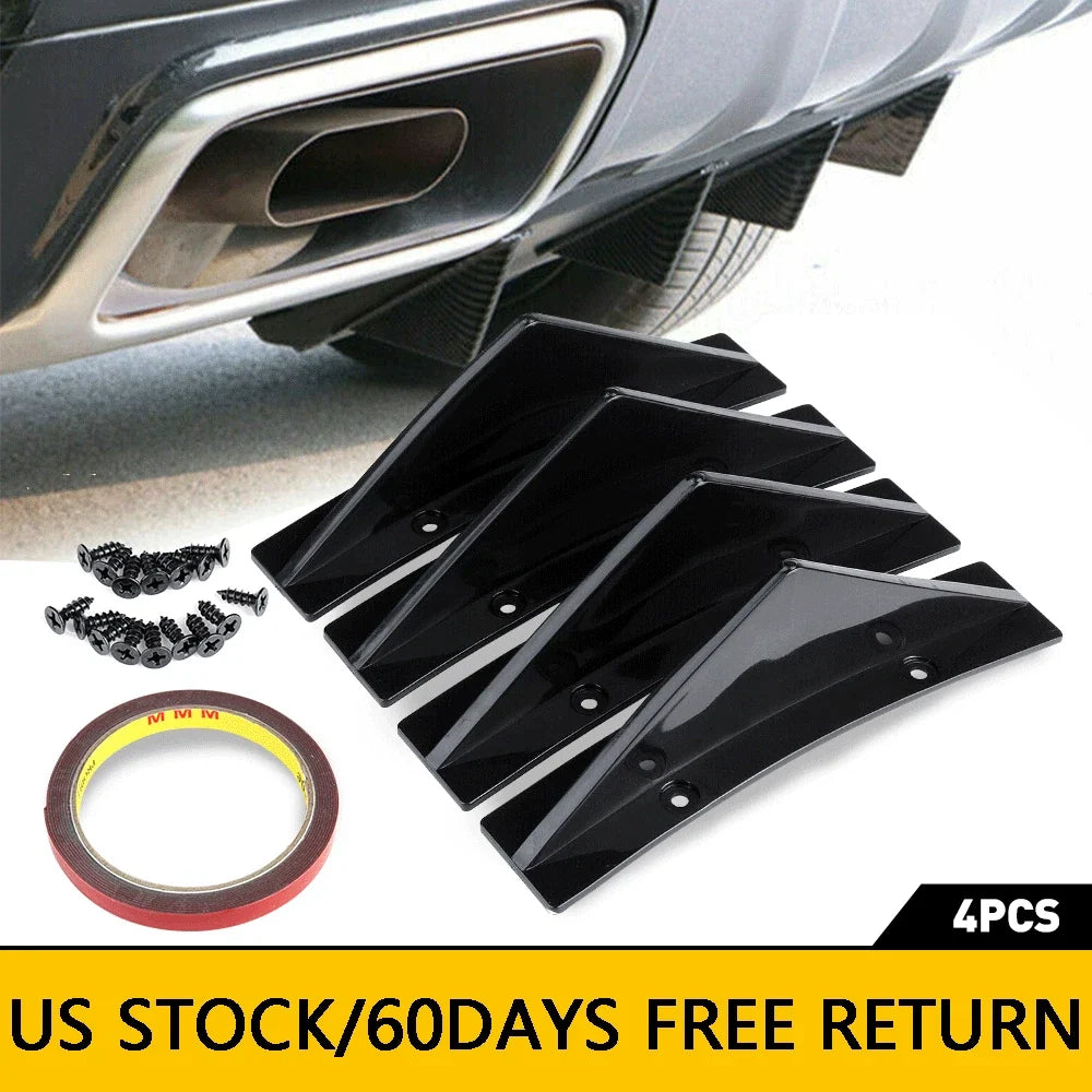 4X Rear Bumper Diffuser Lip Splitter Shark Fin for Chevy Camaro (2010–2023)