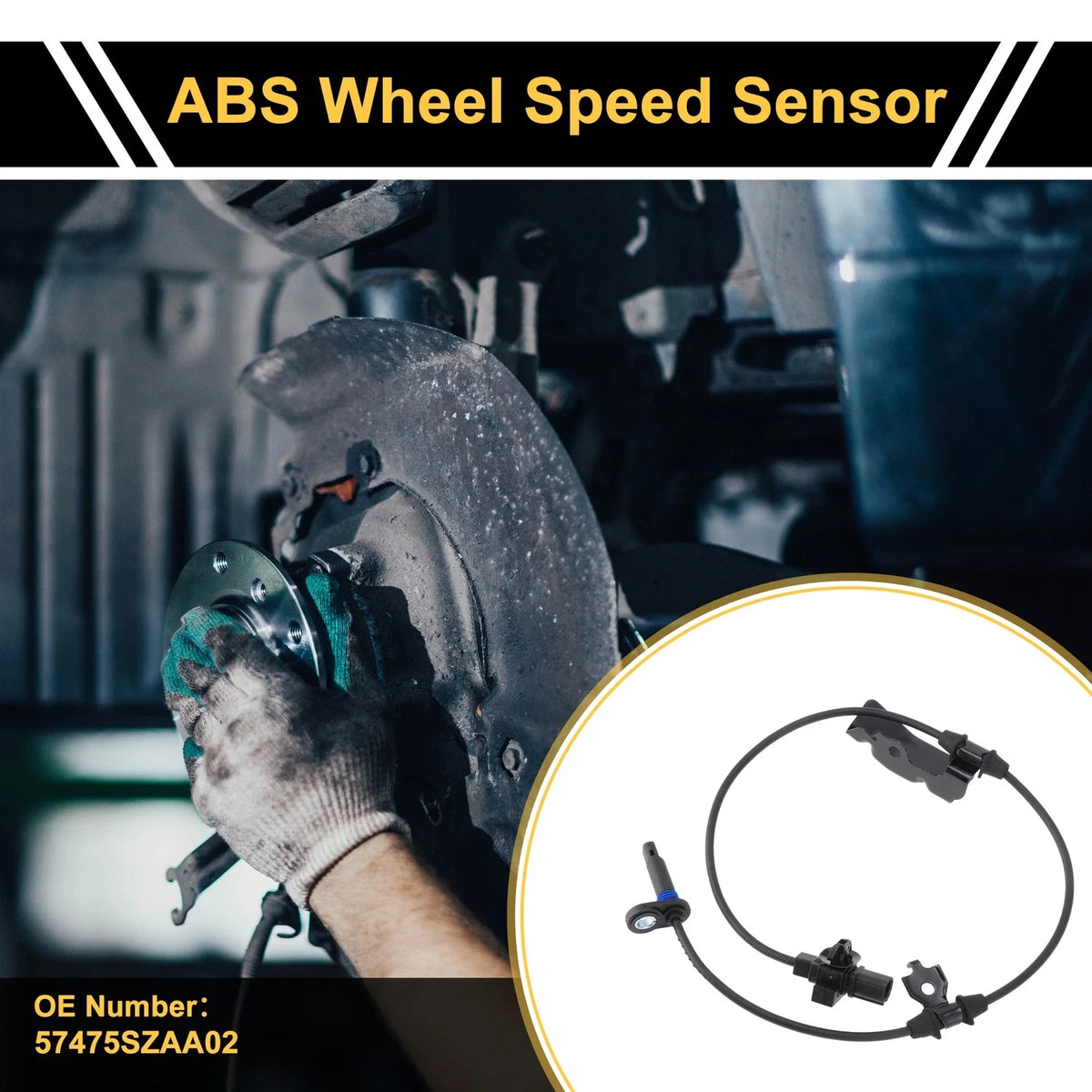 ABS Wheel Speed Sensor No. 57475SZAA02 for Honda Pilot (2009–2015) Rear Left