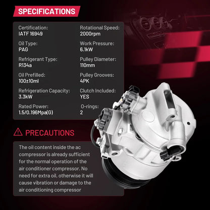 AC Compressor w/ Clutch BB5Z19703C for Explorer 2012-2019