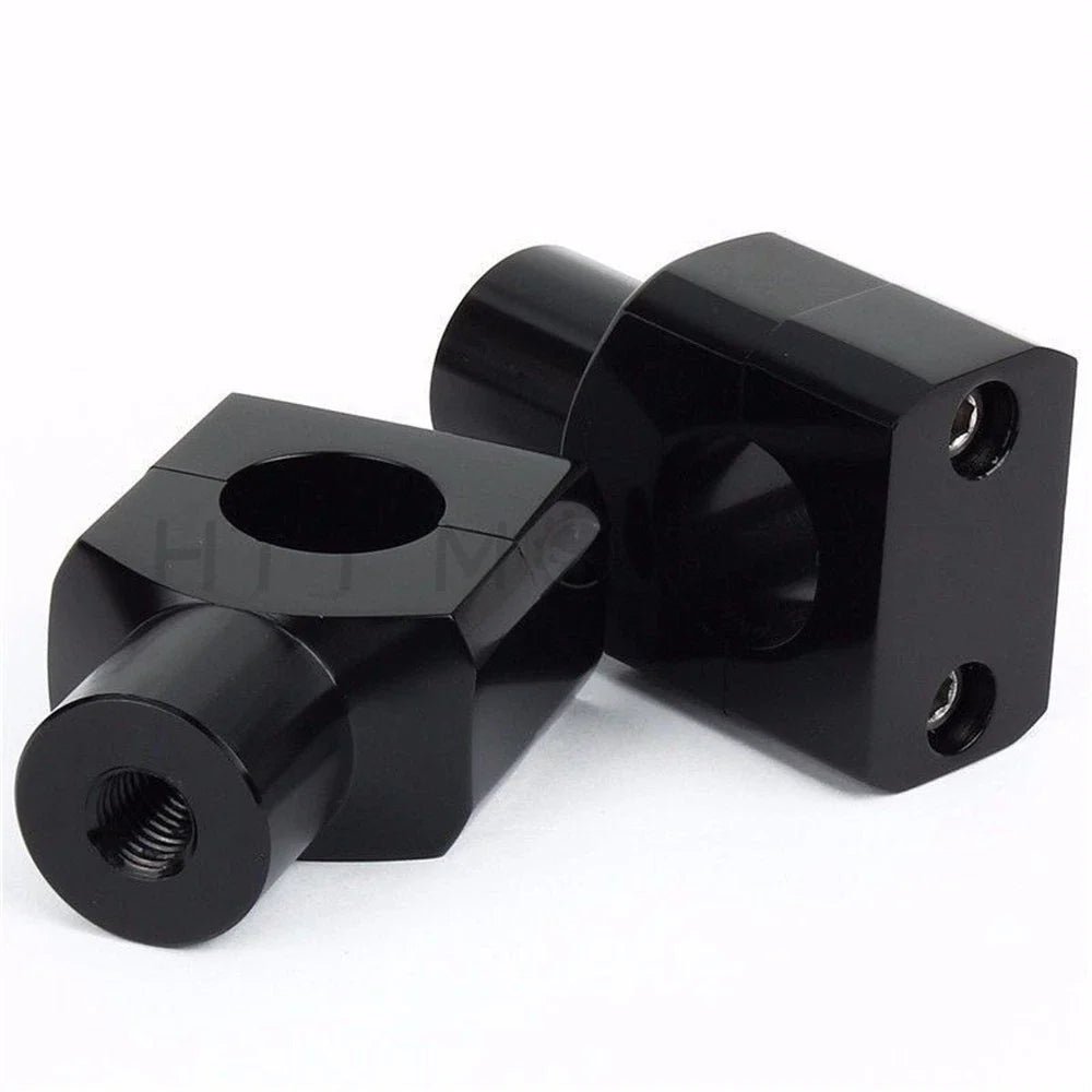 Black 1" Handlebar Risers for Harley Davidson Softail, Sportster