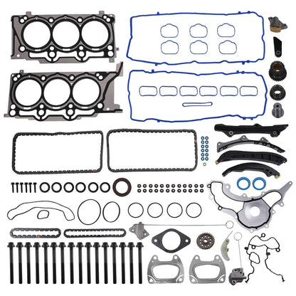 Set of 2 Cylinder Head Gaskets and Timing Chain Kit for Dodge 3.6L 2011-2015