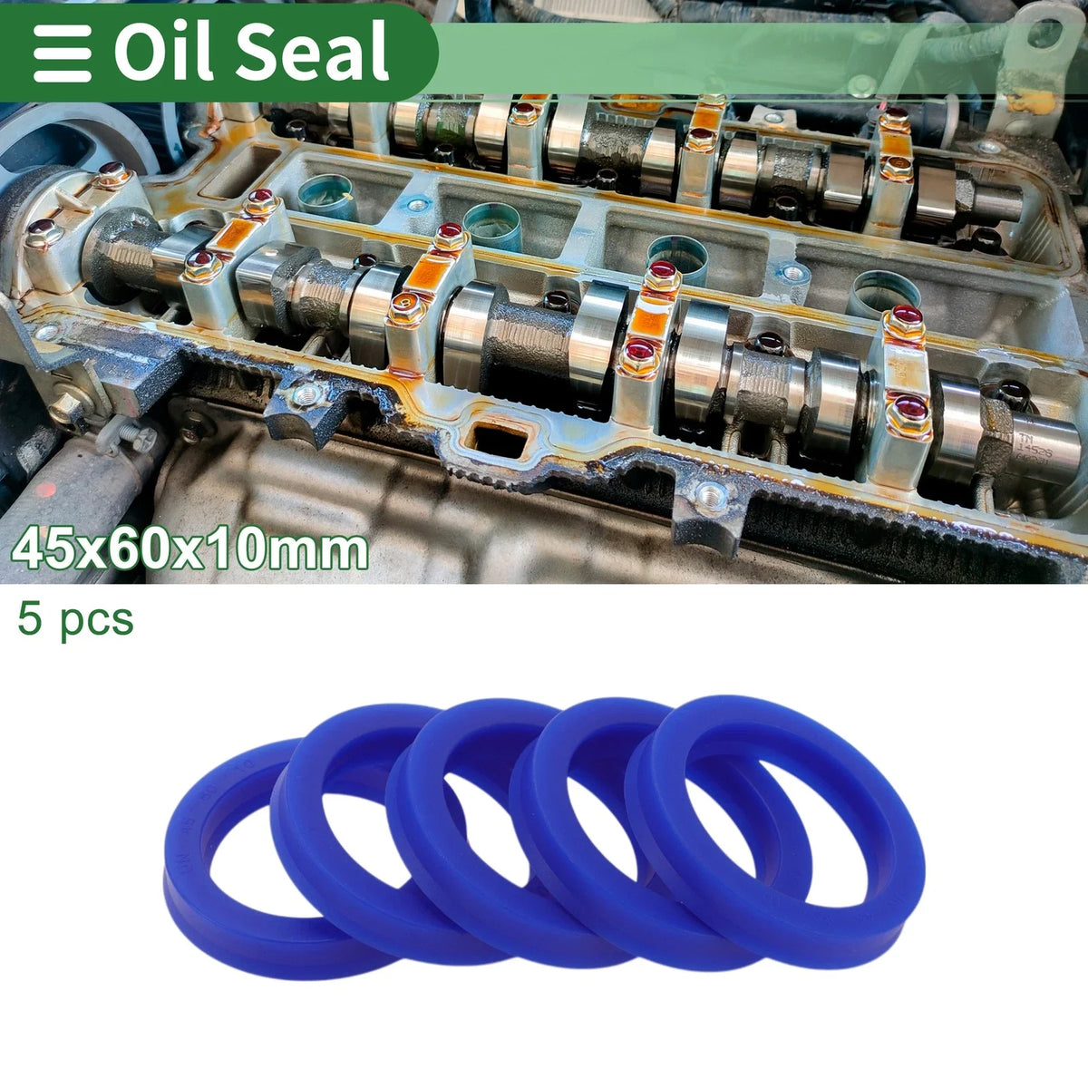 Set of 5 Oil Seal Rotary Shaft Seal 45x60x10mm High Pressure TPU