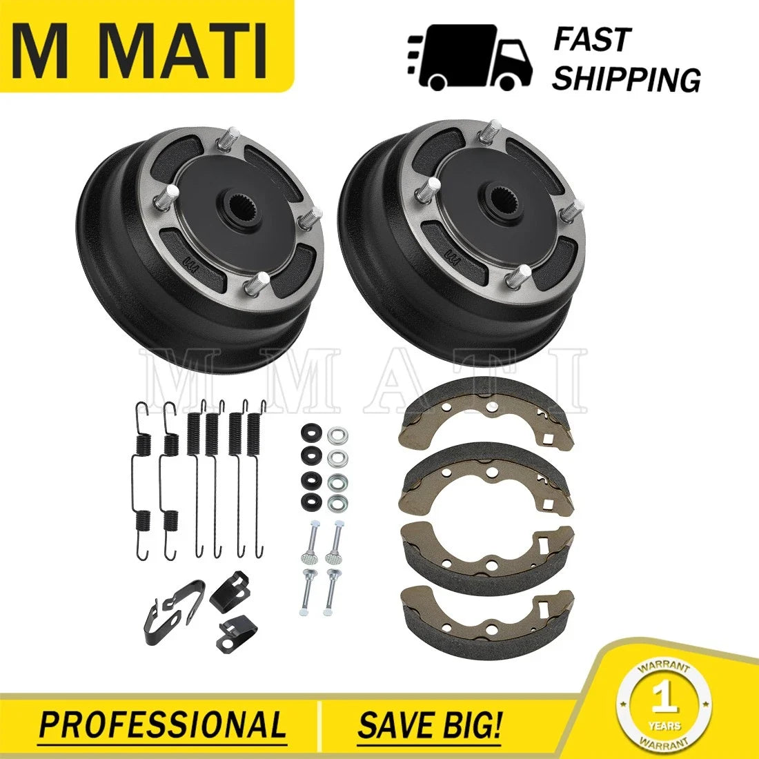 Rear Brake Drums & Shoes for Kawasaki Mule 3010 (2001–2008)