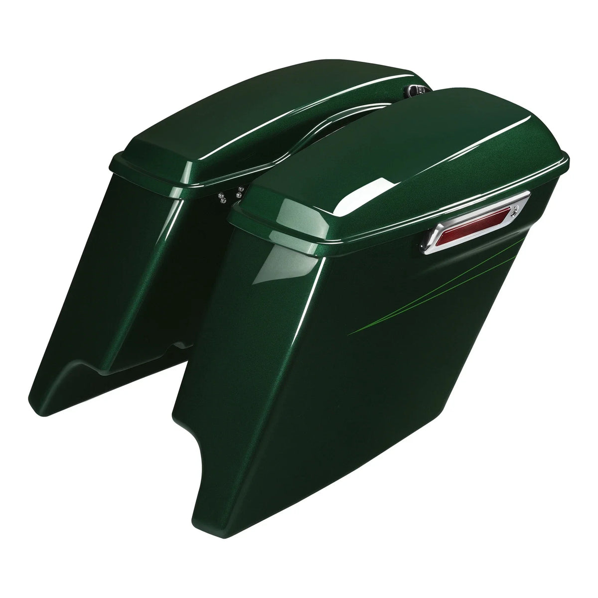 5" Stretched Saddlebags for Harley Street Glide (2014–2025) - Deep Jade Pearl