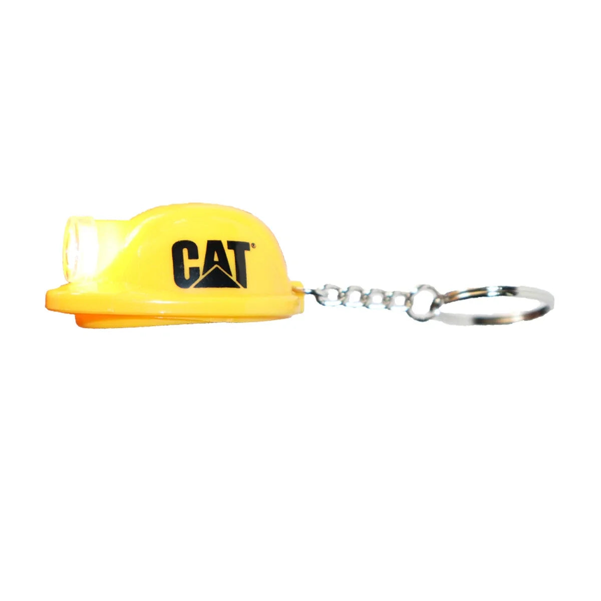 Caterpillar Hard Hat Keychain LED Light Flashlight Key Ring